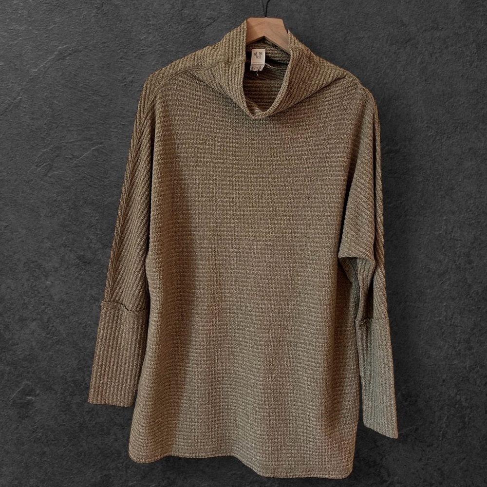 We The Free Kitty Slouchy Waffle Knit Olive Green Tunic Oversized Sweater Size S - Picture 4 of 15